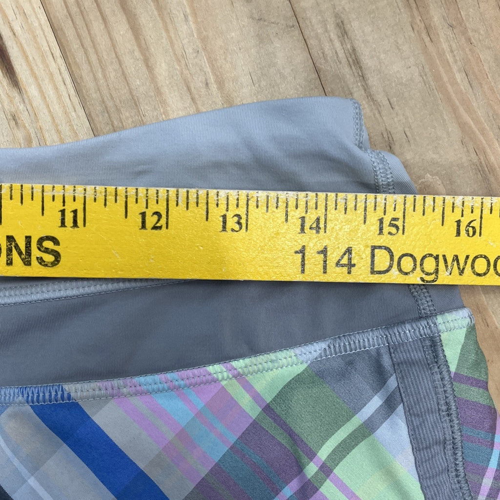 LULULEMON Run Speed Short Size 6 Rad Plaid Lullaby Reflective Ambient Gray