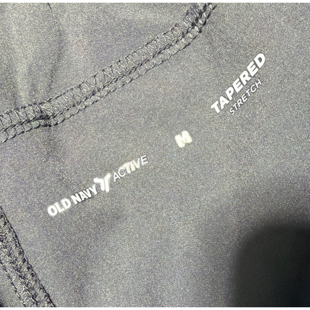 Old Navy Black Dynamic Tech Woven Taper Pants Men's M Quick Dry Zipper Pockets