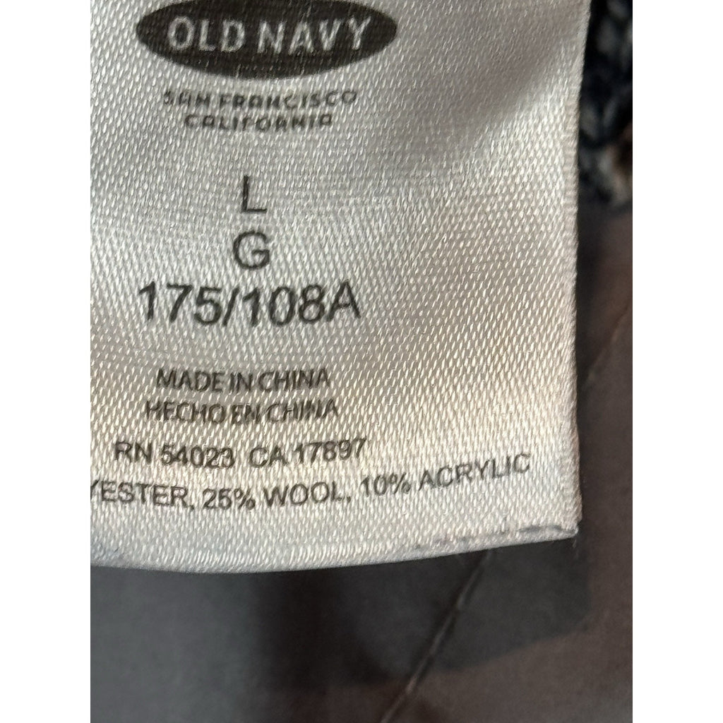 Old Navy Men’s Large Pullover Sweater Navy Blue Long Sleeve Button Neck