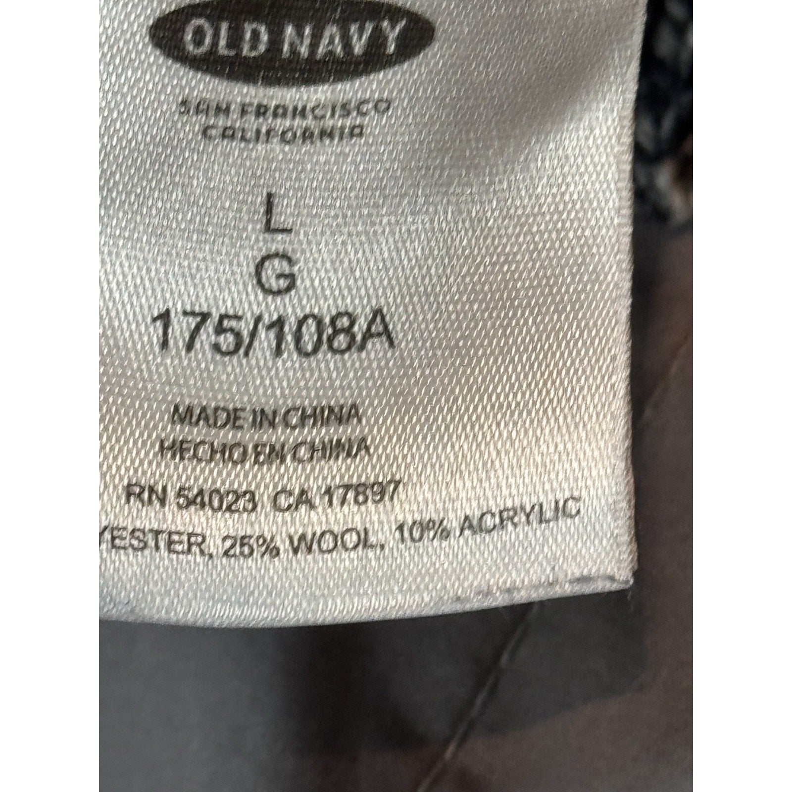 Old Navy Men’s Large Pullover Sweater Navy Blue Long Sleeve Button Neck