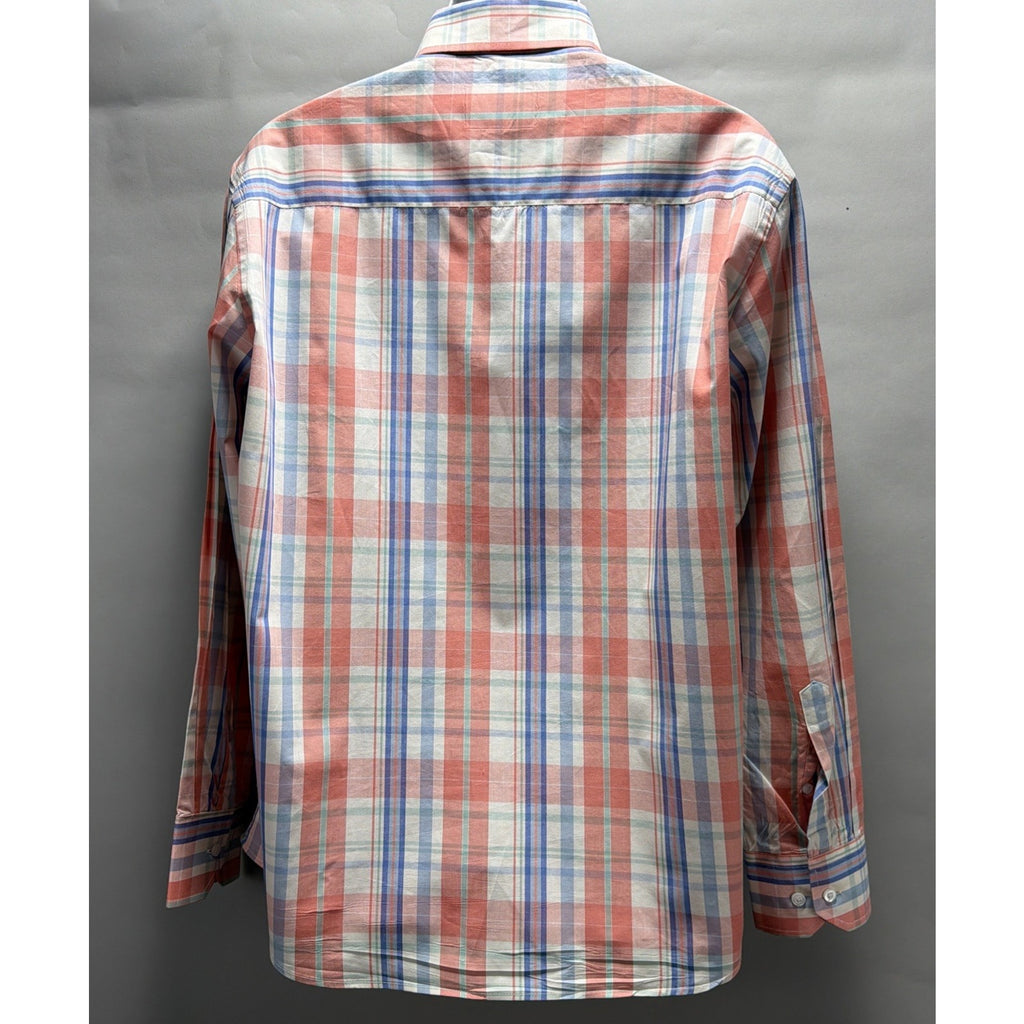 Charleston Threads Shirt Men's L Checked 100% Cotton Button-Up Beach Casual