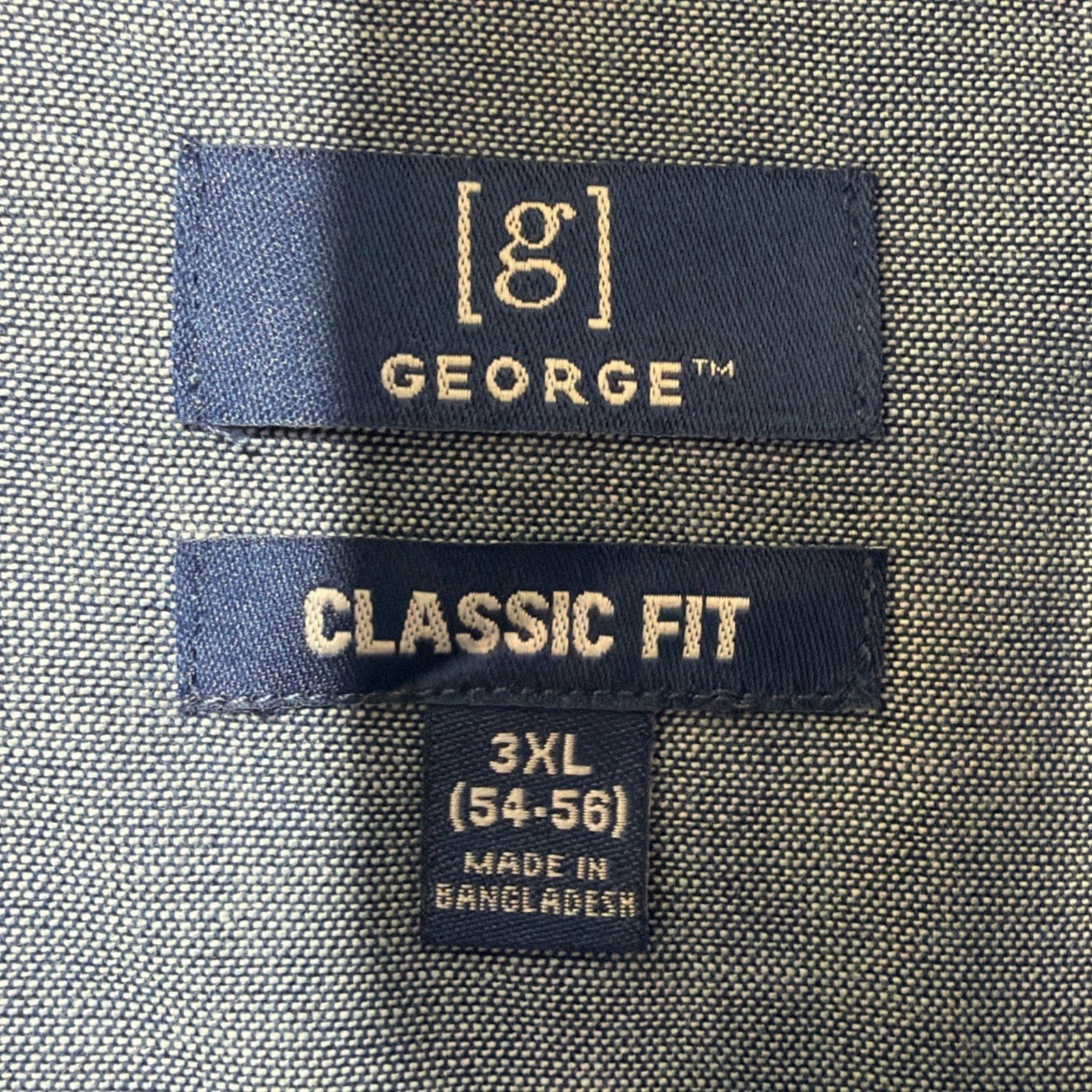 George Classic Fit Button Down Men's Long Sleeve Poplin Shirt 3XL 54-56 NWT