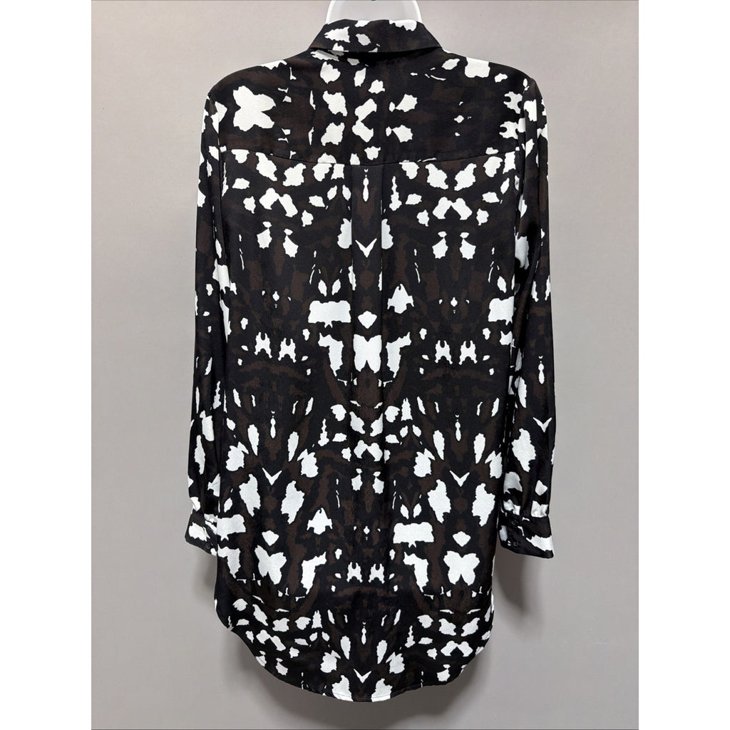 Express Shirt Womens S Black Button Front Long Sleeve Tunic