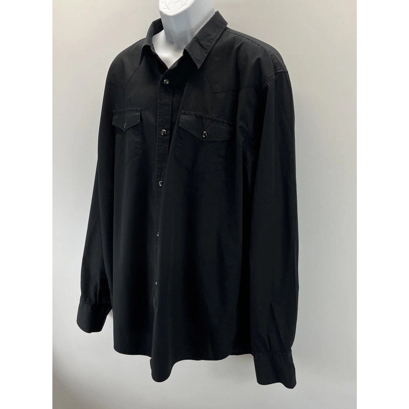 Gibson Trading Co Shirt Men Black Pearl Buttons Long Sleeve Button Up 3XLT