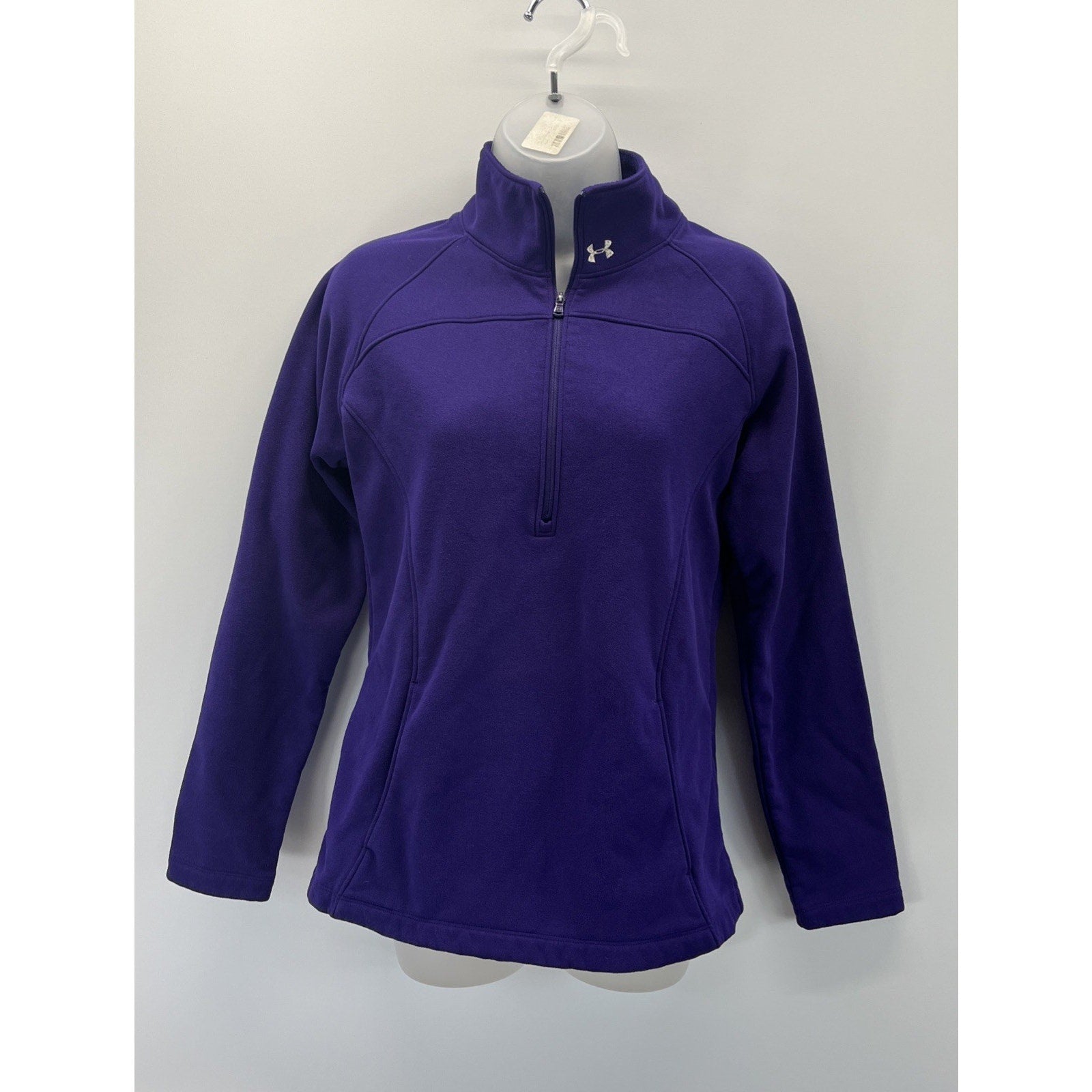 Under Armour Tech Womens Small Loose Purple 1/2 Zip Mock Neck Sweatshirt