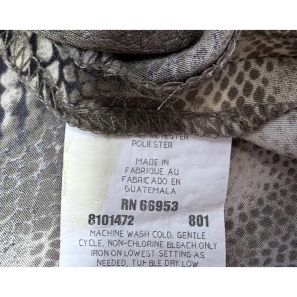 Vintage Leslie Fay Haberdashery Animal Print Long Sleeve Button Blouse Size