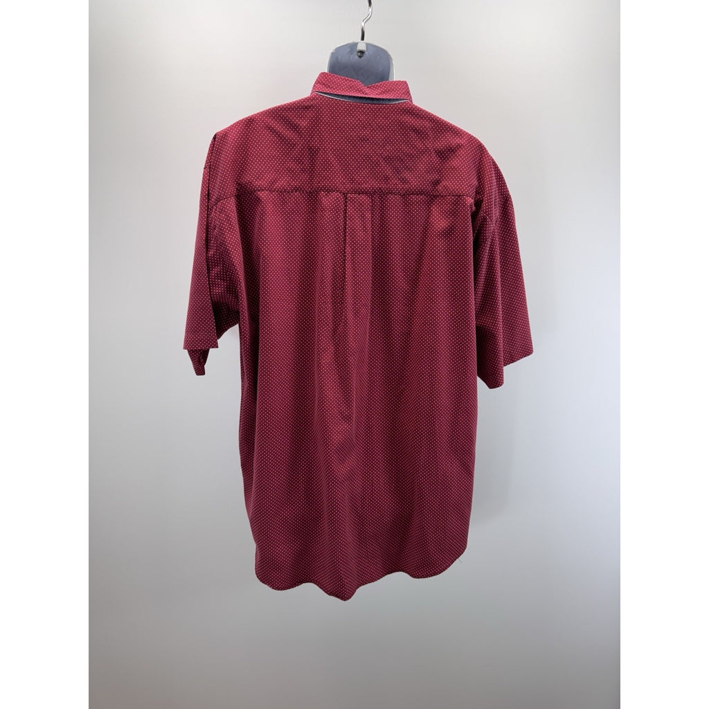 BB CLASSICS Men’s Shirt Sz XL Maroon Shortsleeve Polka Dot