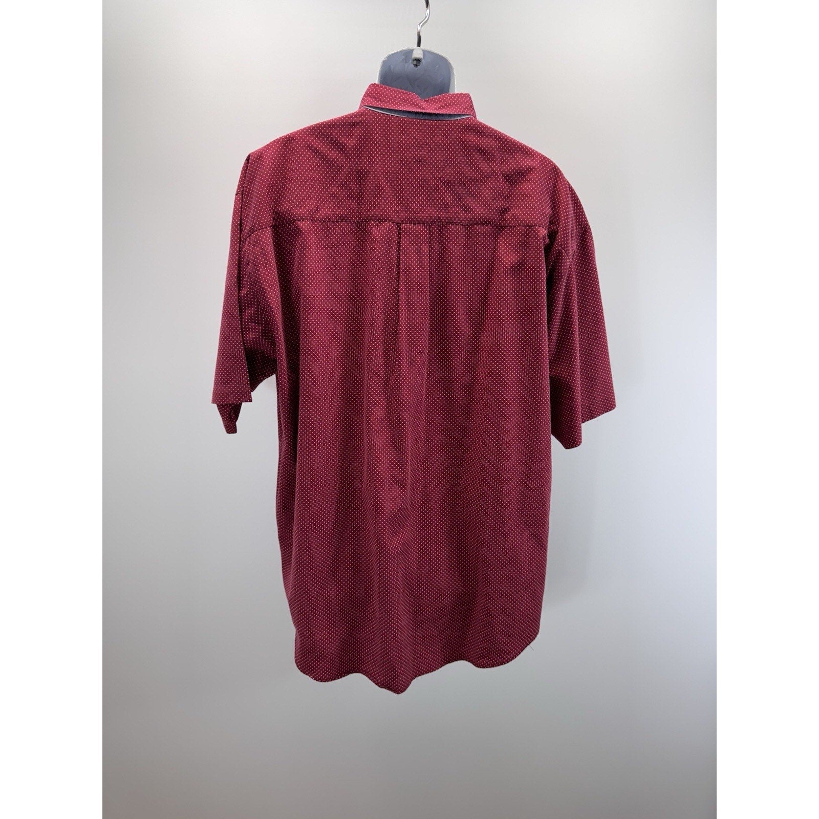 BB CLASSICS Men’s Shirt Sz XL Maroon Shortsleeve Polka Dot