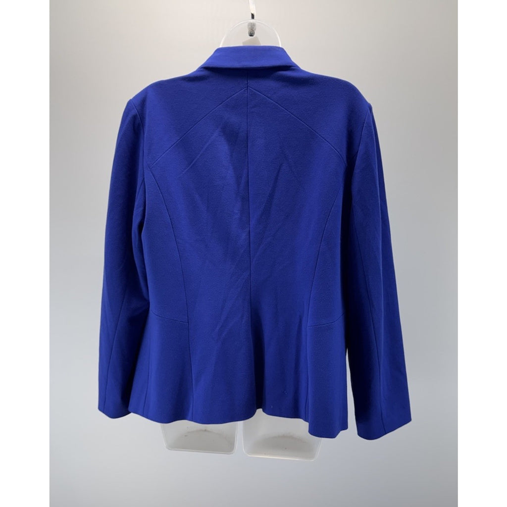 Chico’s Women’s Blazer Jacket Blue Size 2 Large Long Sleeve Bottom With Pockets