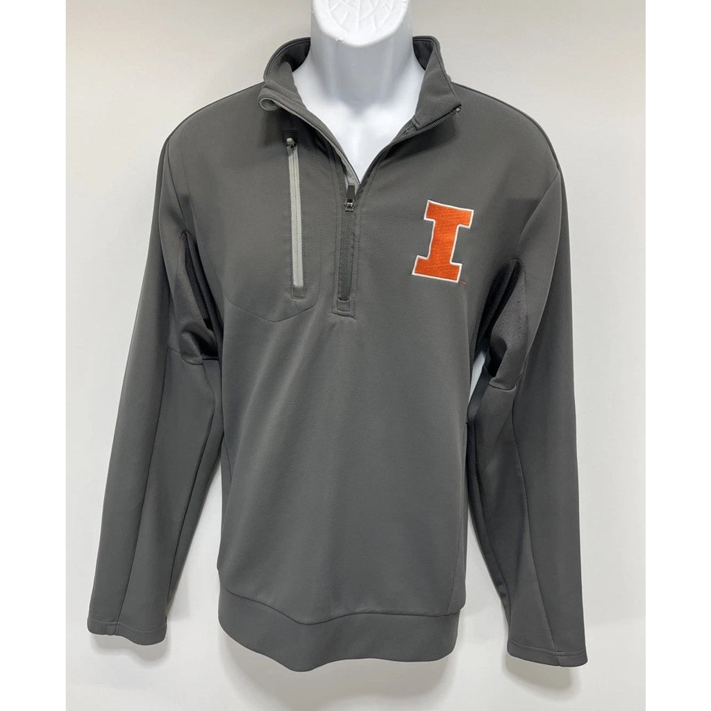 Antigua Illinois Fighting Illini NCAA Genuine Men's 1/4 Zip Jacket Size Medium