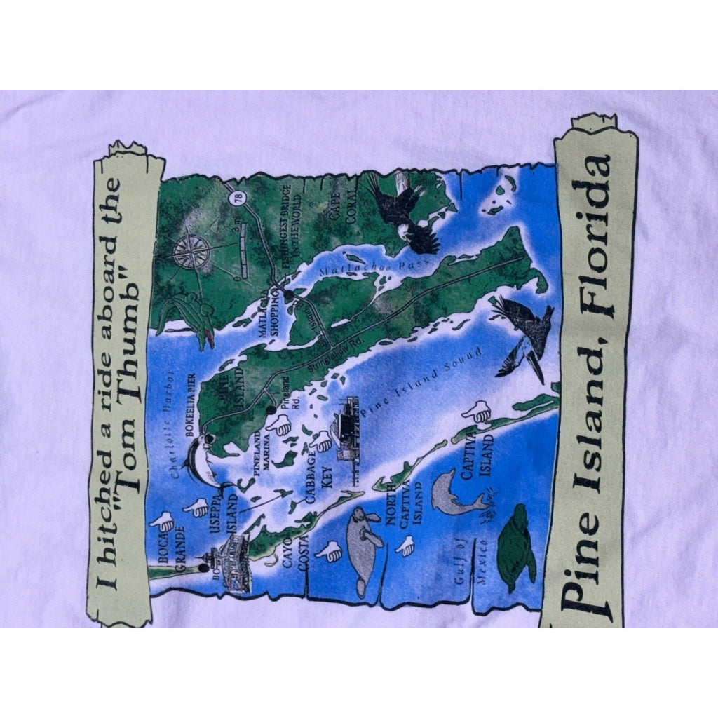 Pine Island FL Charters T-Shirt Women’s Large Pink “Tom Thumb” Fishing Tours