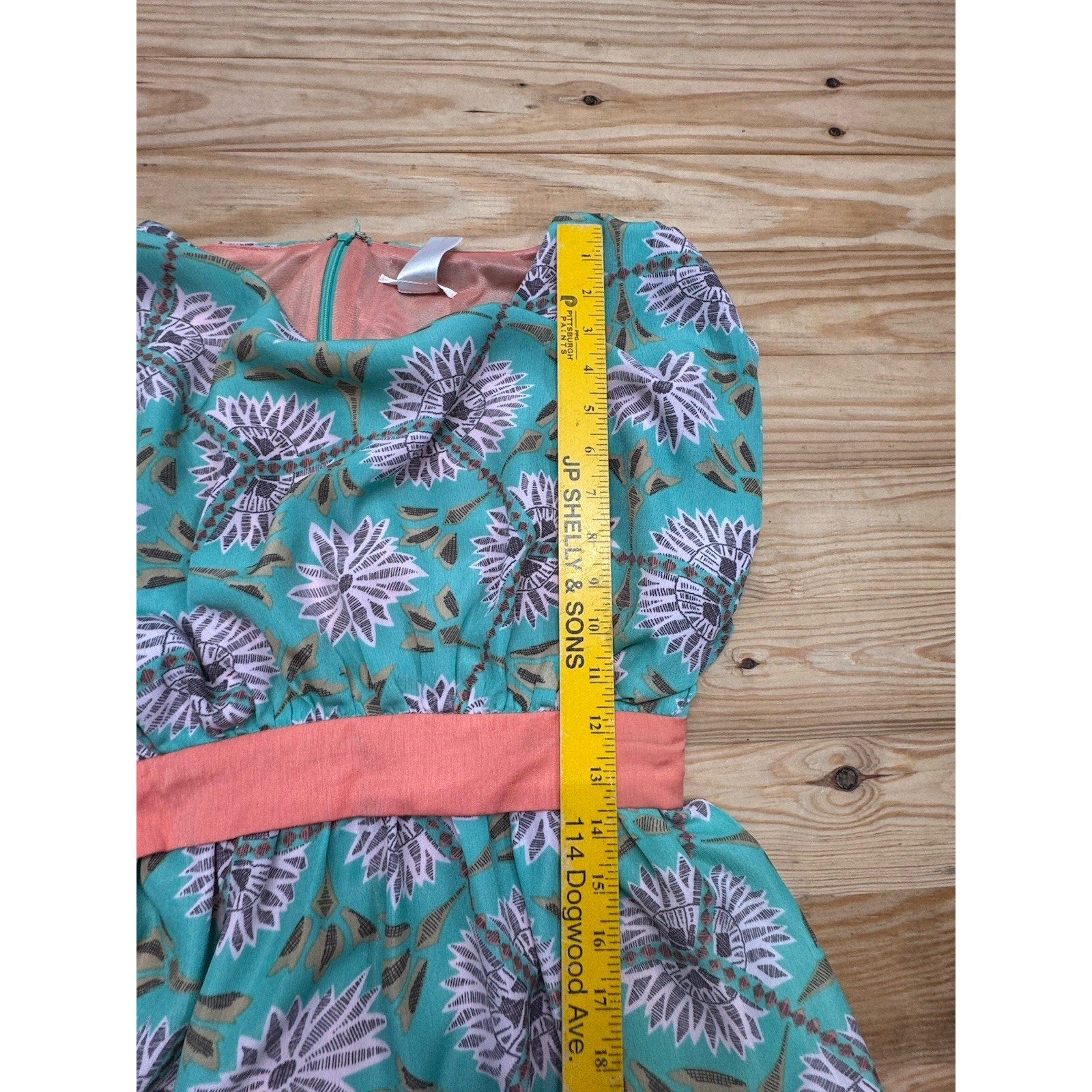 Anthropogie Esley Woven Abstract Floral Sleeveless A-Line Dress Green Size M