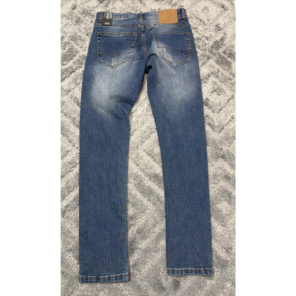 Aeropostale Super Skinny Jeans Men's 28x30 Blue Distressed Casual New With Tags