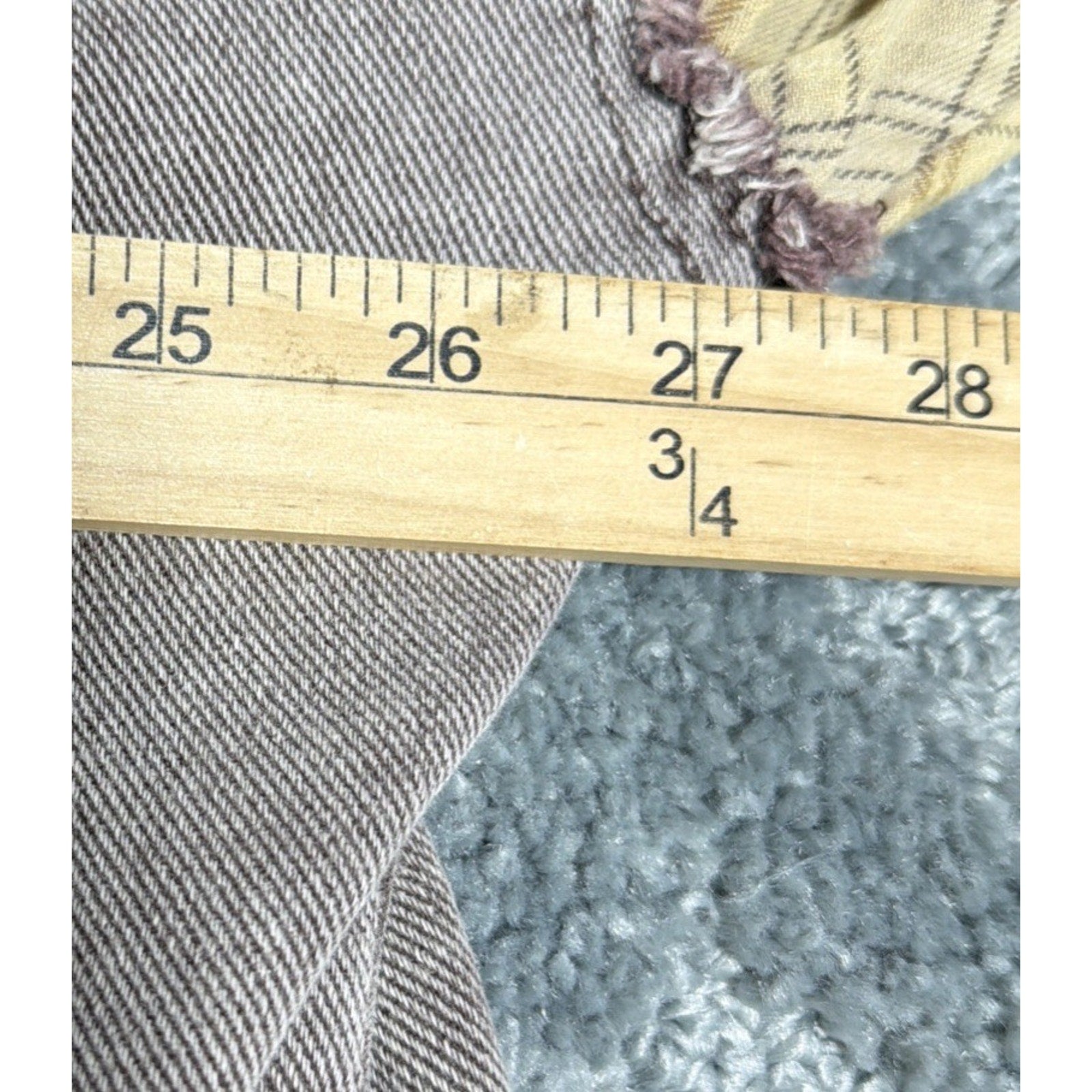 POL Oversized Plaid Sleeve Raw Edge Shirt Jacket Size S