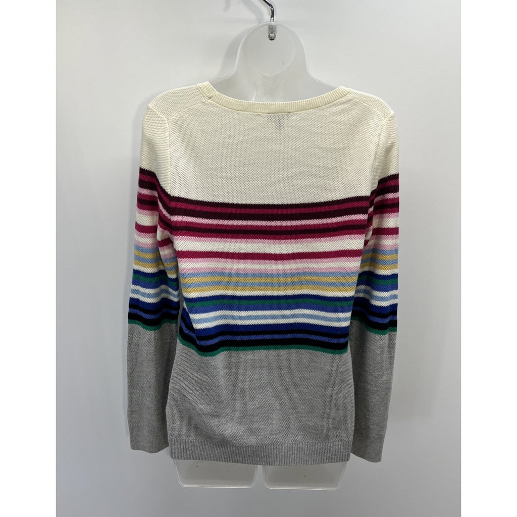Talbots Pullover Multicolor Stripe Cashmere Blend Long Sleeve Sweater Size M