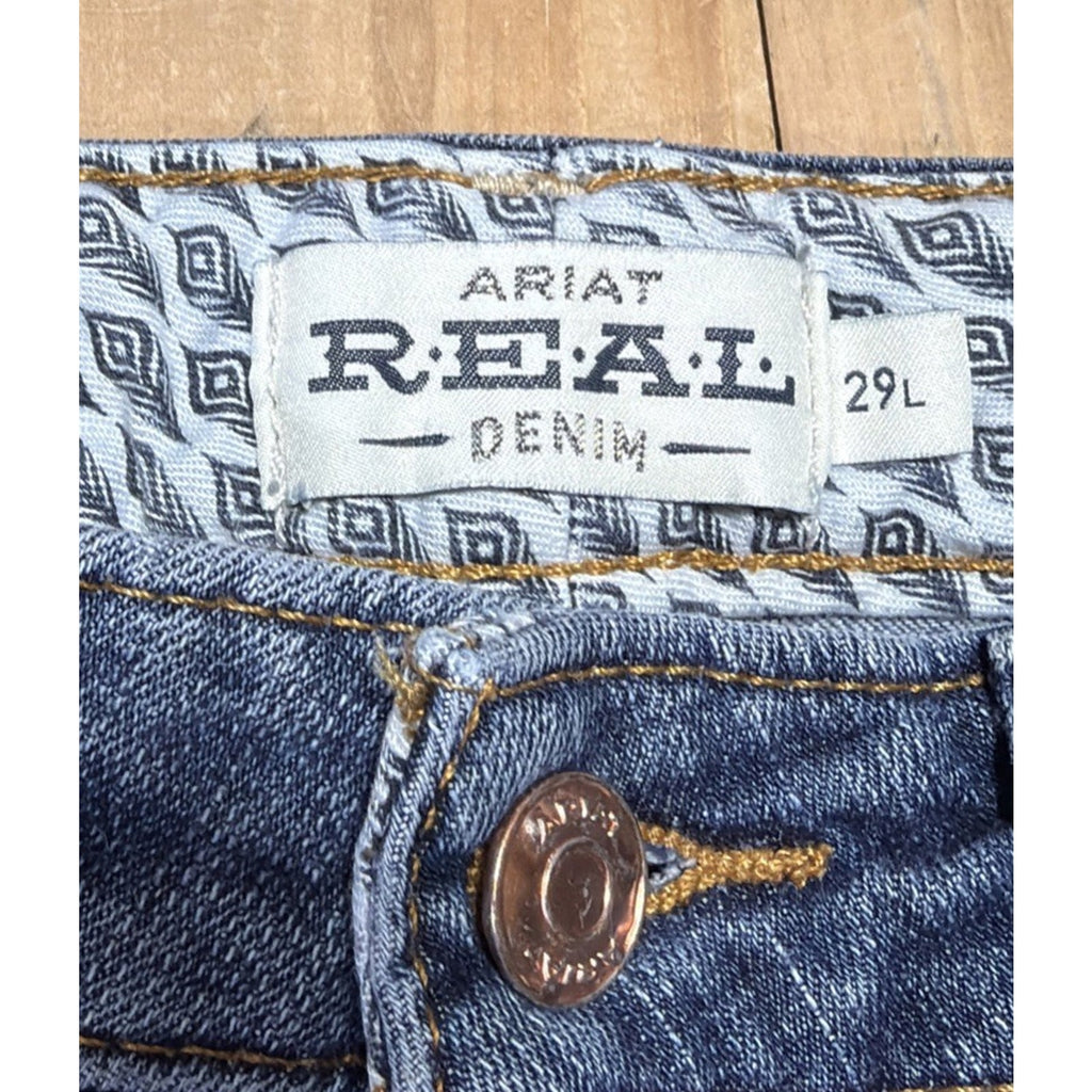 Ariat Real Denim Jeans Womens Size 29 Long High Rise Boot Blue 29x33 Stretch