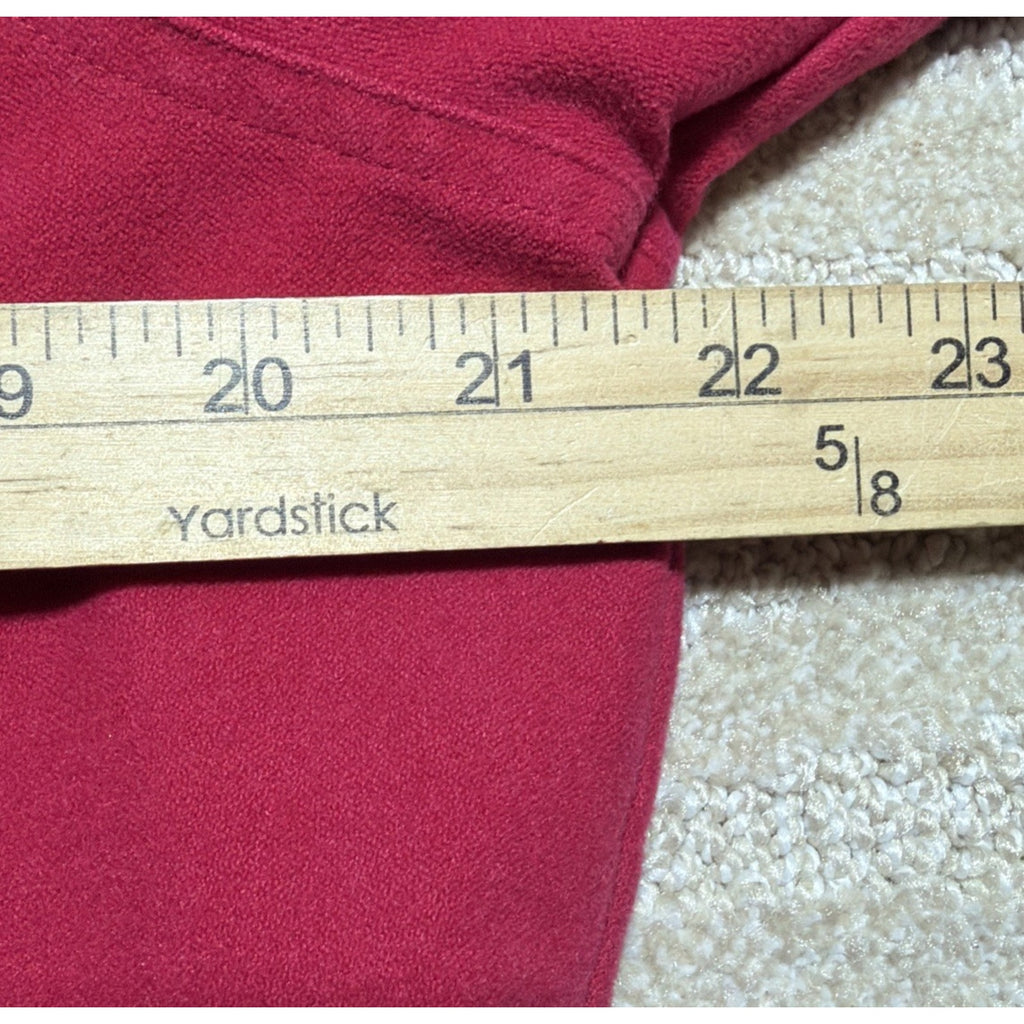 Vtg Womens XL Eddie Bauer Magenta Long Sleeve Soft Micro Fleece Western Shirt