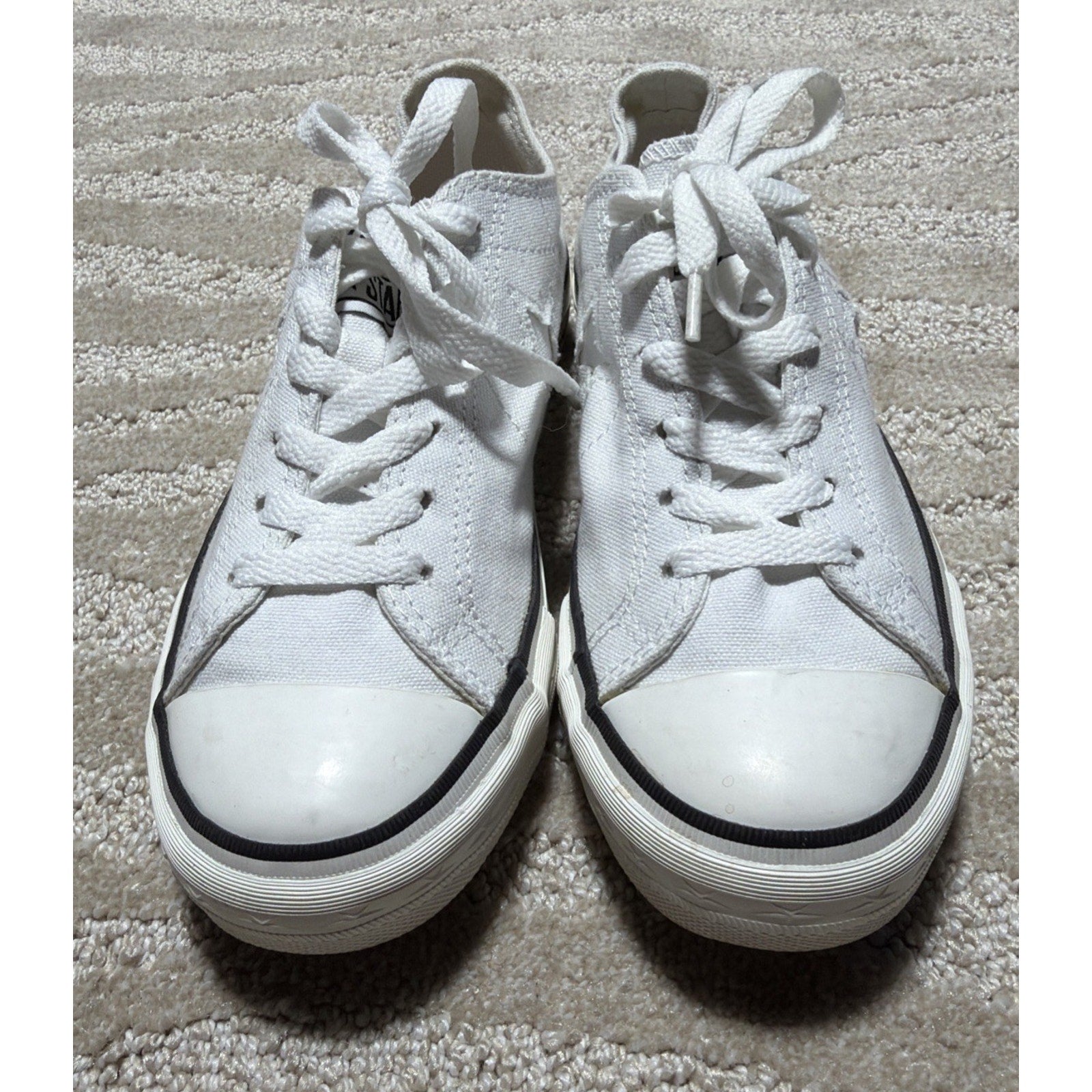 Converse Shoes Womens 6.5 One Star Cap Toe Comfort Sneakers White Canvas Lace Up