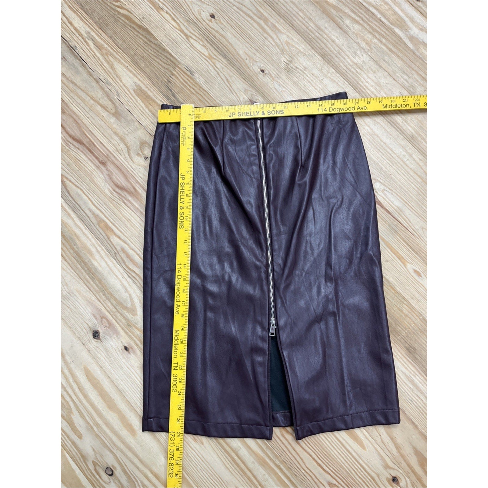 NWT The limited brown Faux leather pencil skirt women business casual Size 12