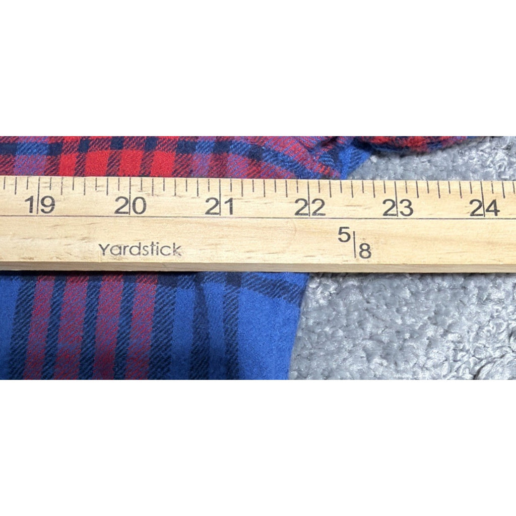 American Rag Men's Large Blue Red Brady Plaid Flannel Button Down Shirt