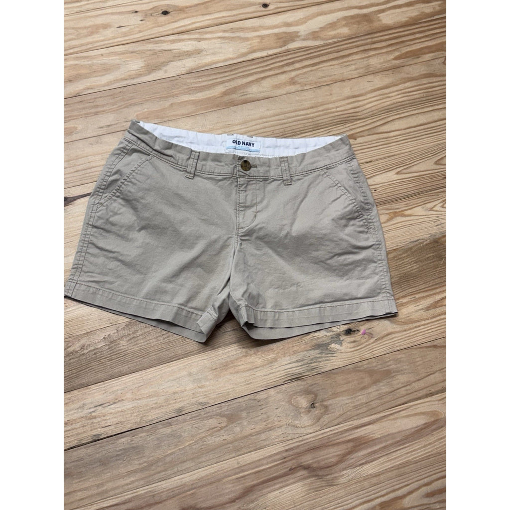 Old Navy Classic Flat Front Slash Pocket Cotton Chinos Tan Women’s Size 2