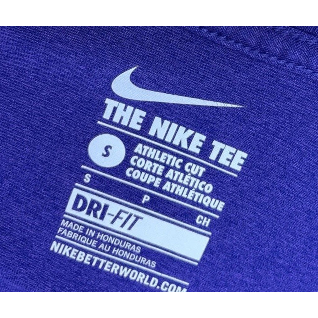 Nike Tee Dri Fit Long Sleeve Women's Small Purple V-Neck T-Shirt Athletic Cut