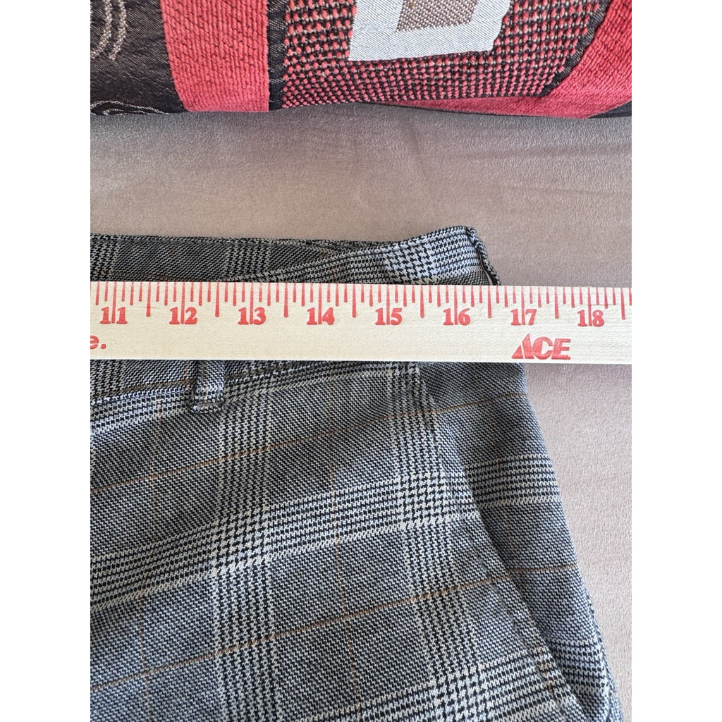 Hollister Epic Flex Skinny Pants Men's 33X26 Straight Leg Plaid Chino Gray