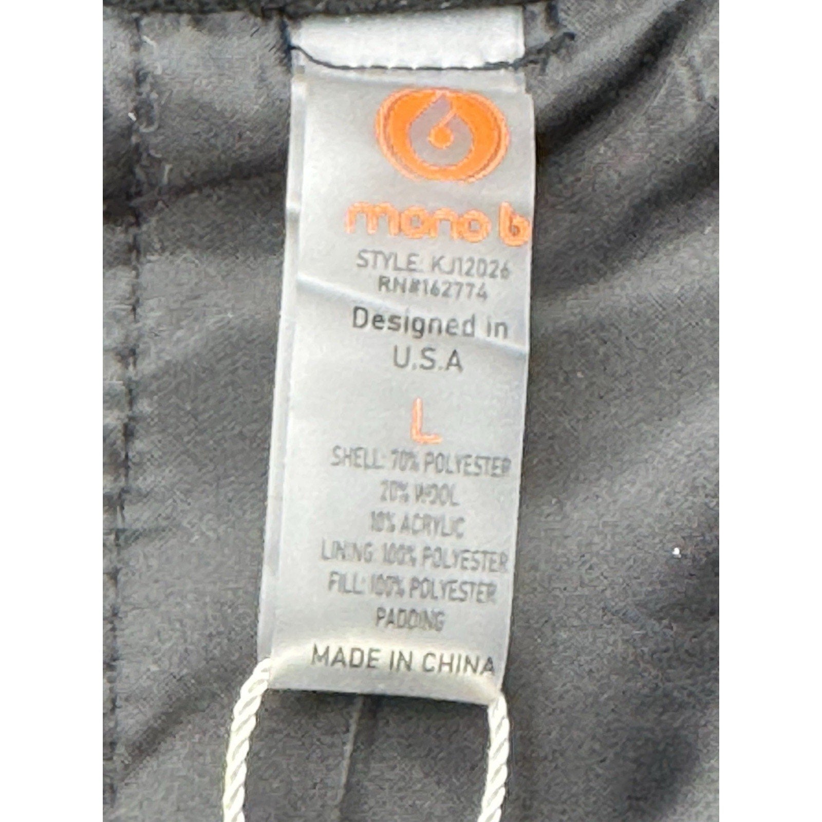BOHME Stadium Bomber Vest Jacket Black Mono B Pockets Size Large
