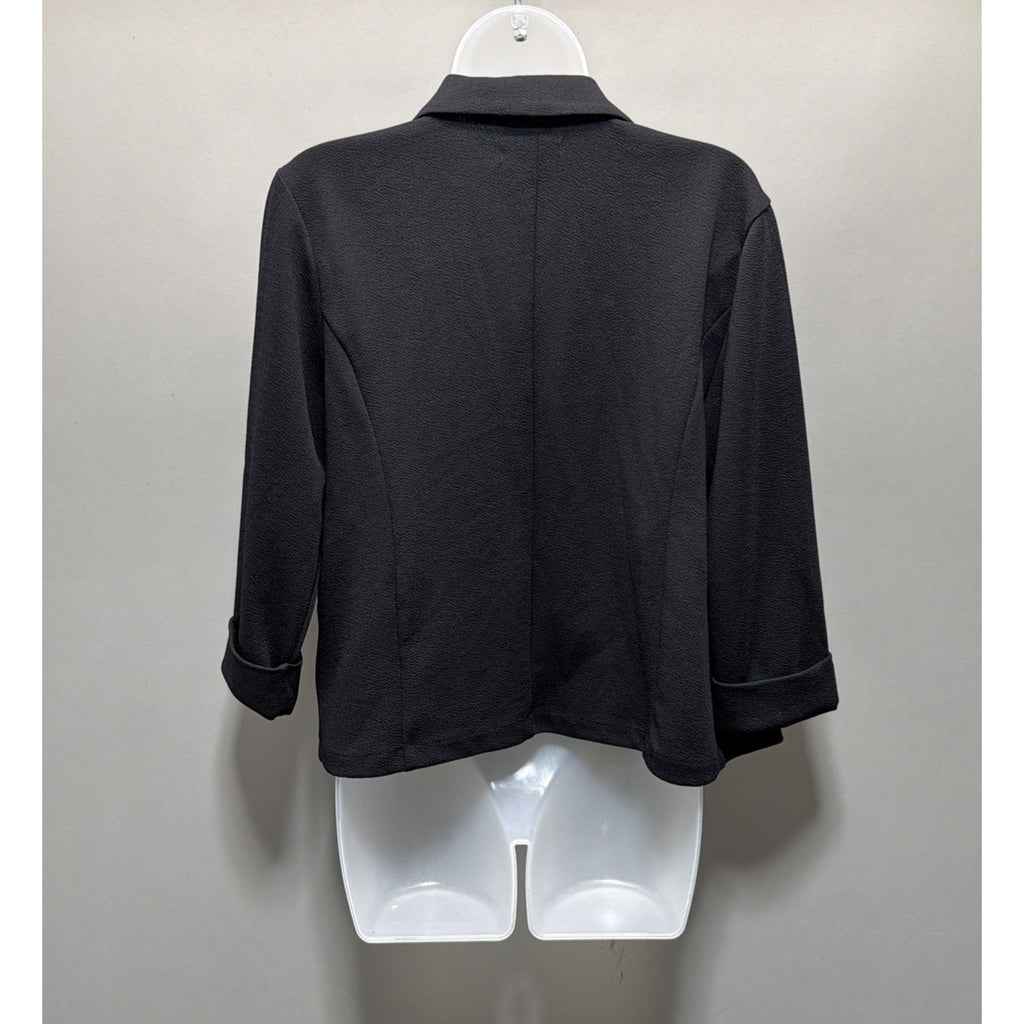 Maurices Black 3/4 Sleeve Open Blazer Womens L Stretch NWT