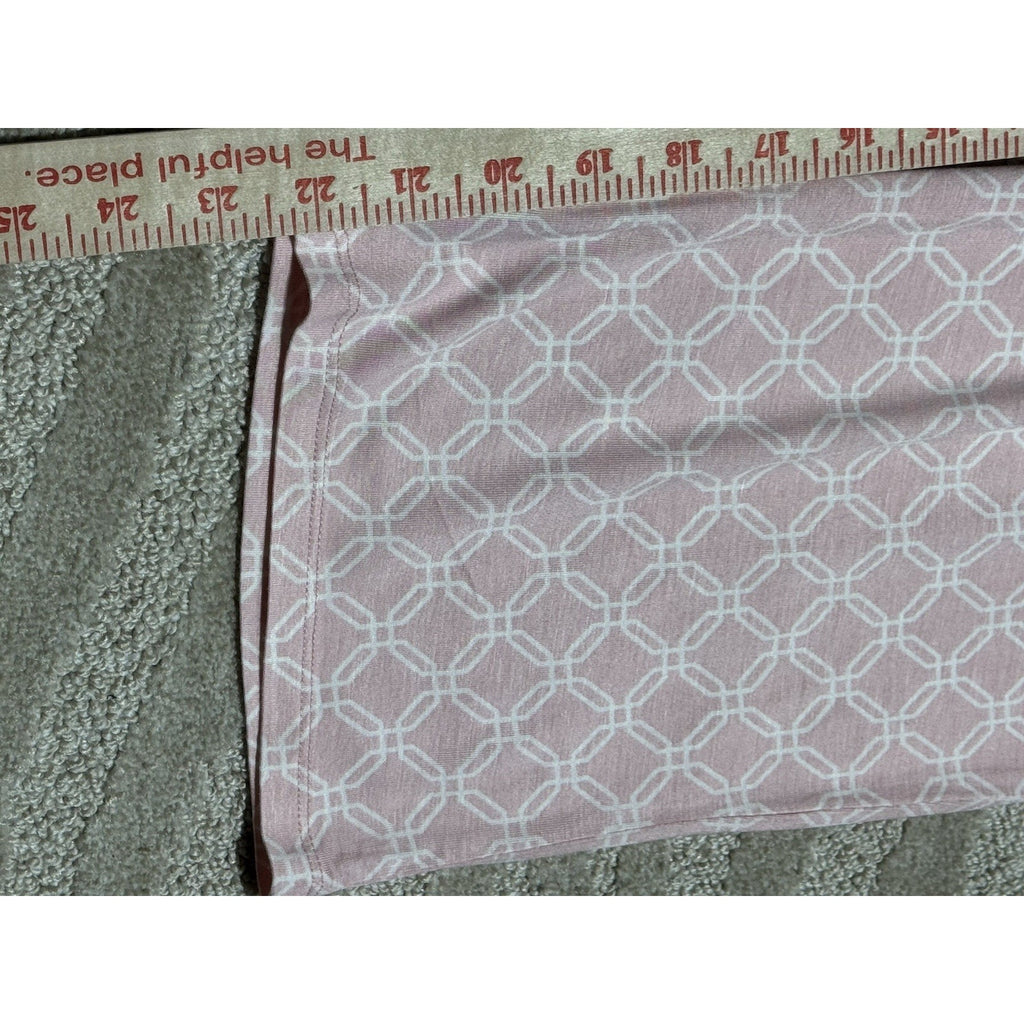 NWT Liz Claiborne Pink Geometric Pajama Set Large Cool & Calm Sleepwear 2PC