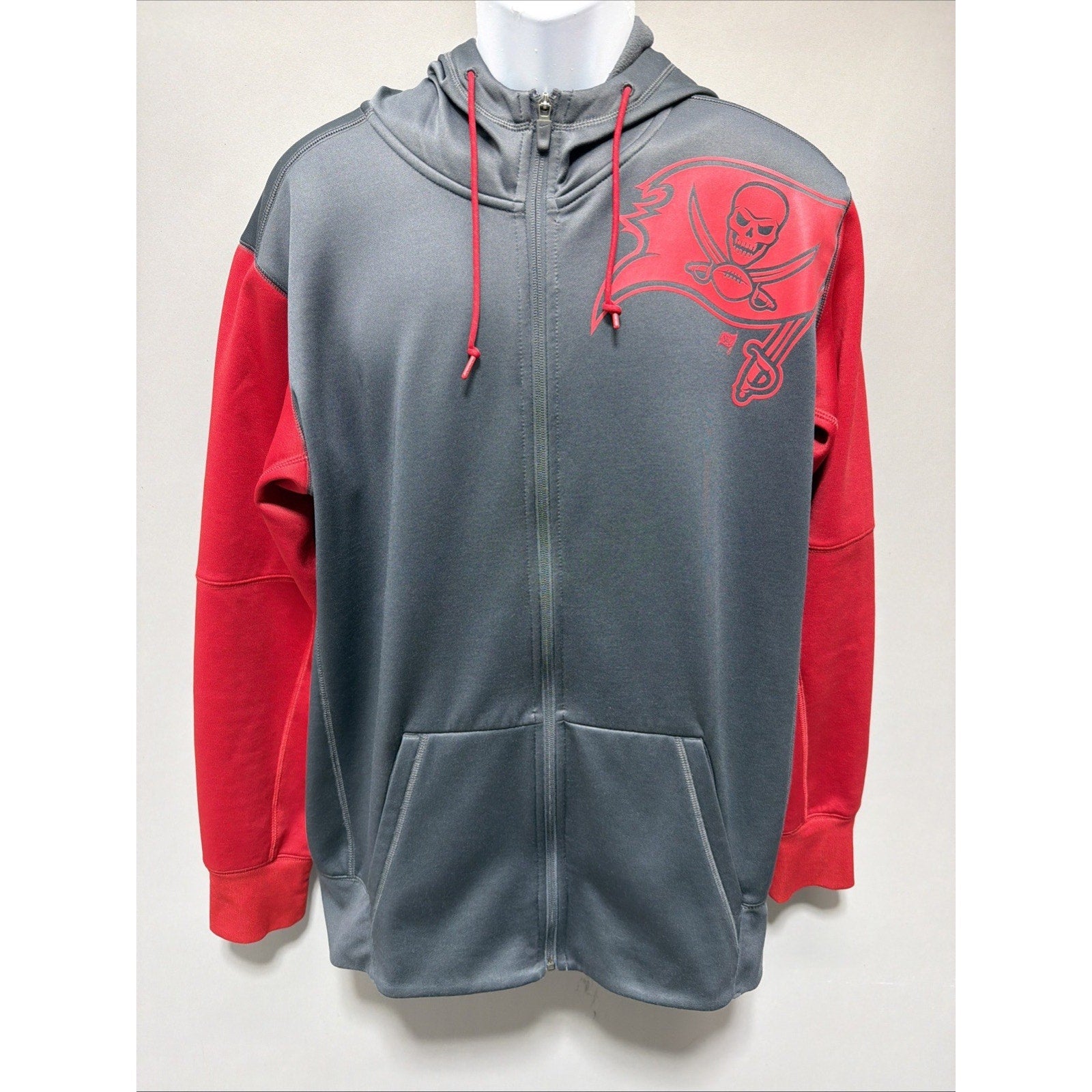 Tampa Bay Buccaneers NFL Nike Team Full Zip Fleece Hoodie Size Large Excellent