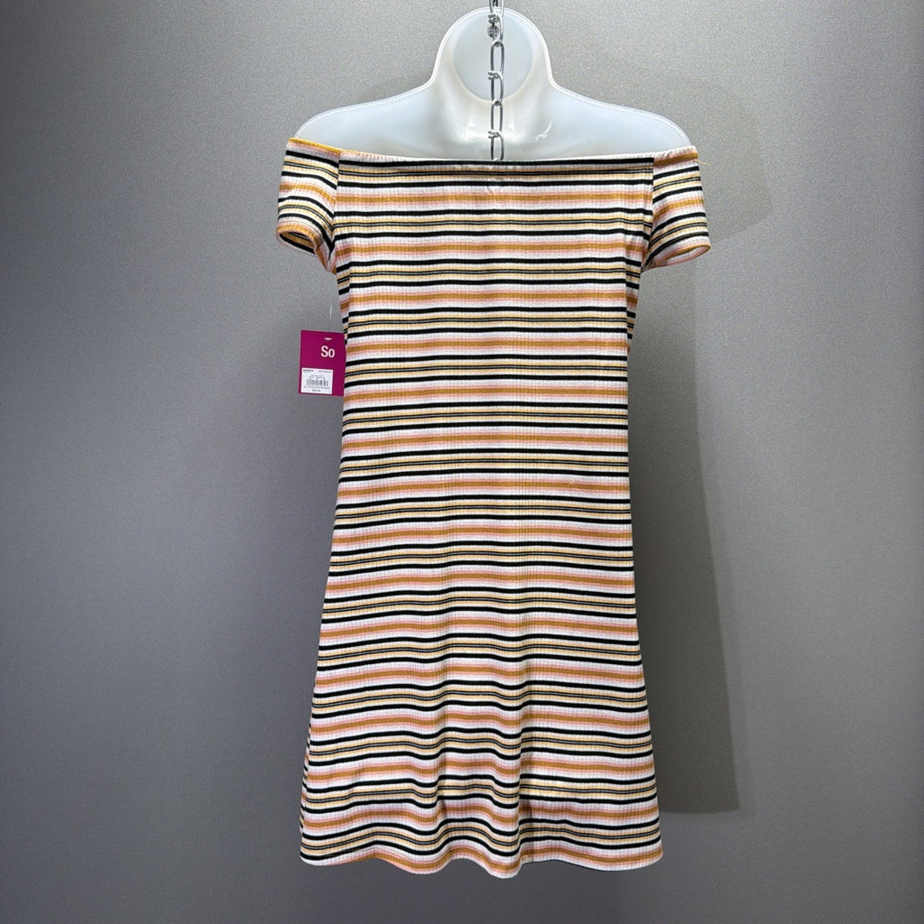 SO Womens Medium Ribbed Off-Shoulder Stretchy Mini Dress NWT
