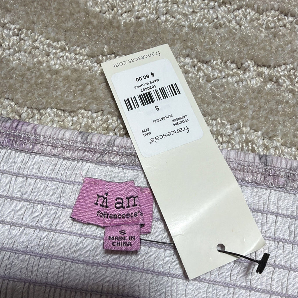 Mi Ami By Francesca’s Floral Lined Lavender Baby Doll Dress Size Small NWT