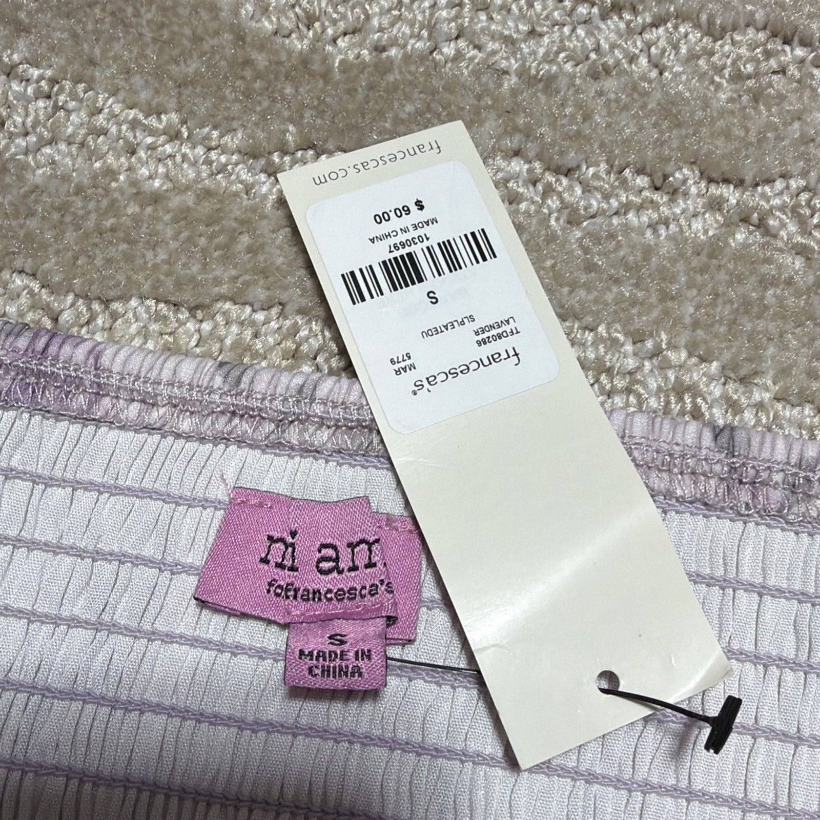 Mi Ami By Francesca’s Floral Lined Lavender Baby Doll Dress Size Small NWT