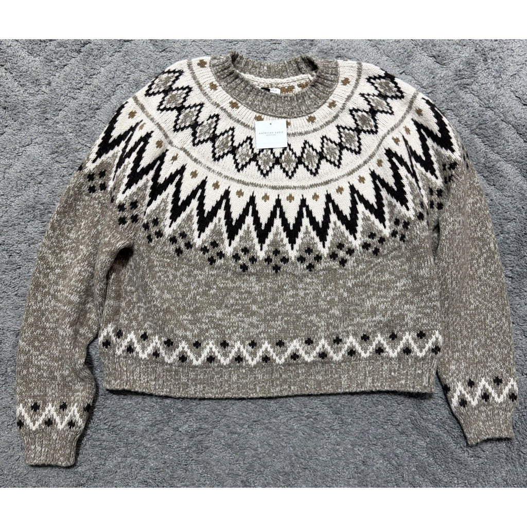American Eagle Fair Isle Snow Stopper Knit Super Soft Sweater Women's XL AE NWT