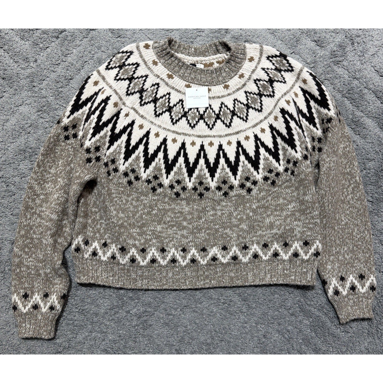 American Eagle Fair Isle Snow Stopper Knit Super Soft Sweater Women's XL AE NWT