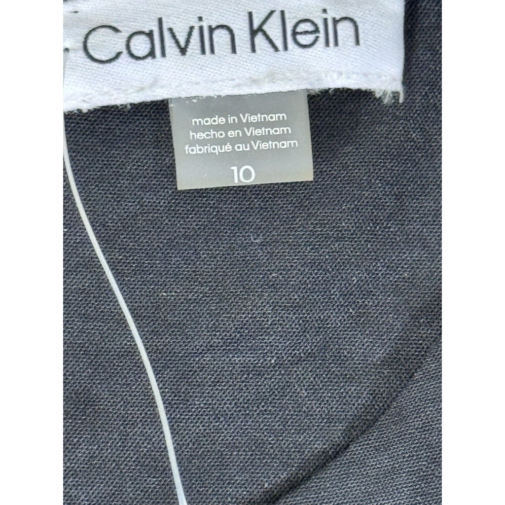 Calvin Klein Jumpsuit Women’s Black Wide Leg Elastic Tie Waist Size 10