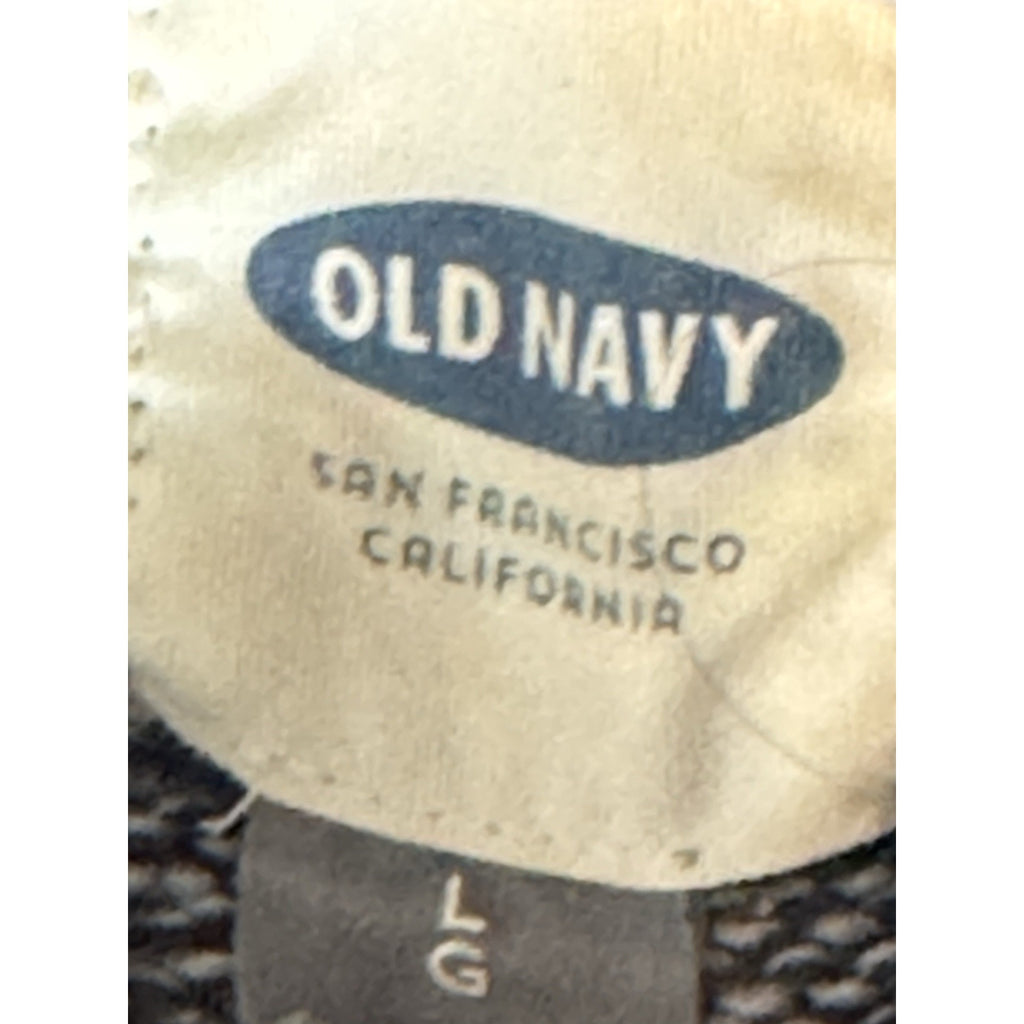 Old Navy Men’s Large Pullover Sweater Navy Blue Long Sleeve Button Neck