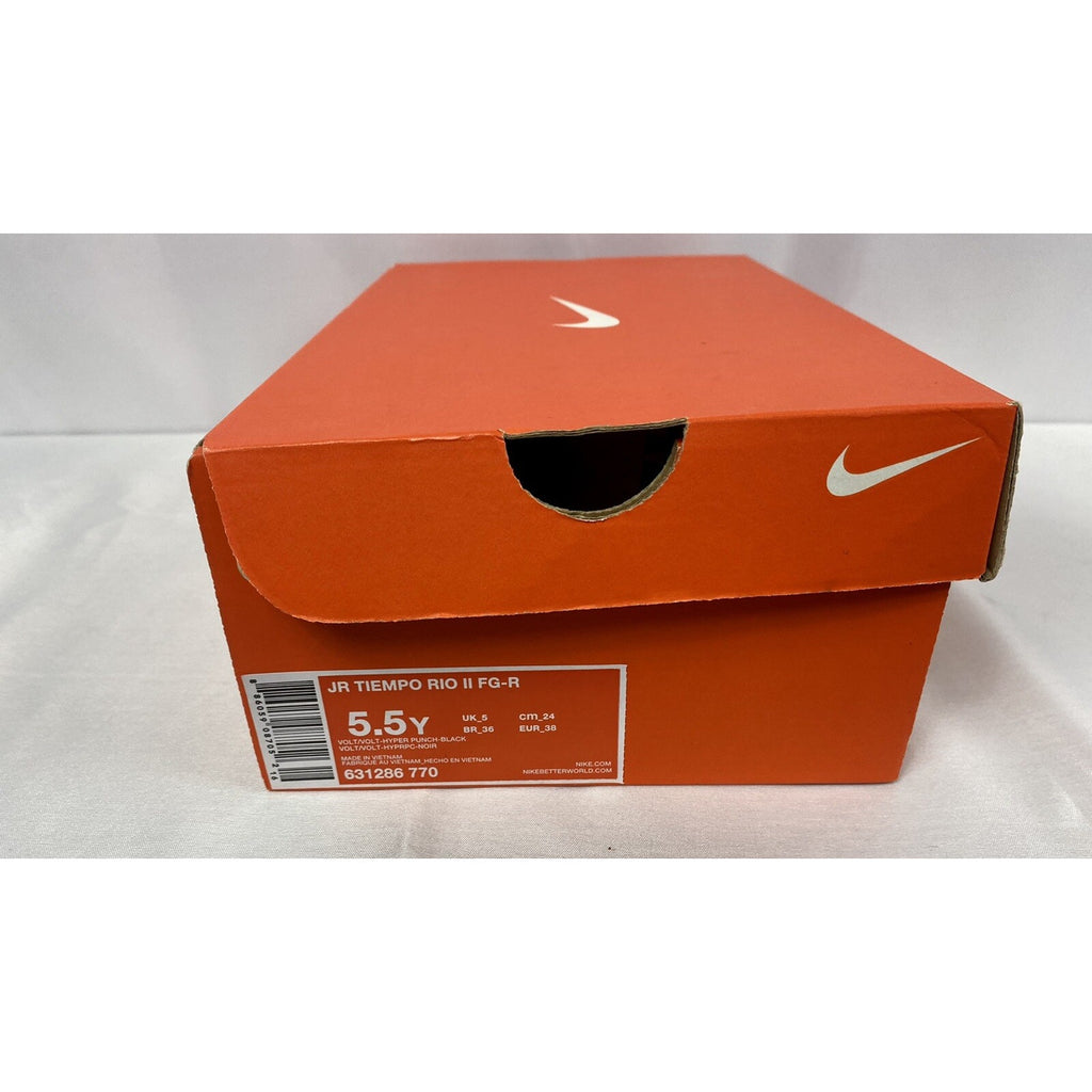 Nike JR TIEMPO RIO II FG - R 5 1/2 Yellow/Black Soccer Cleats