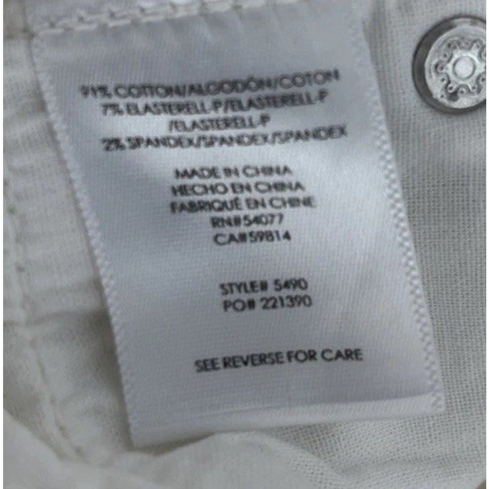 Cabi Slim Boyfriend Floral Embroidery White Jeans Womens 8