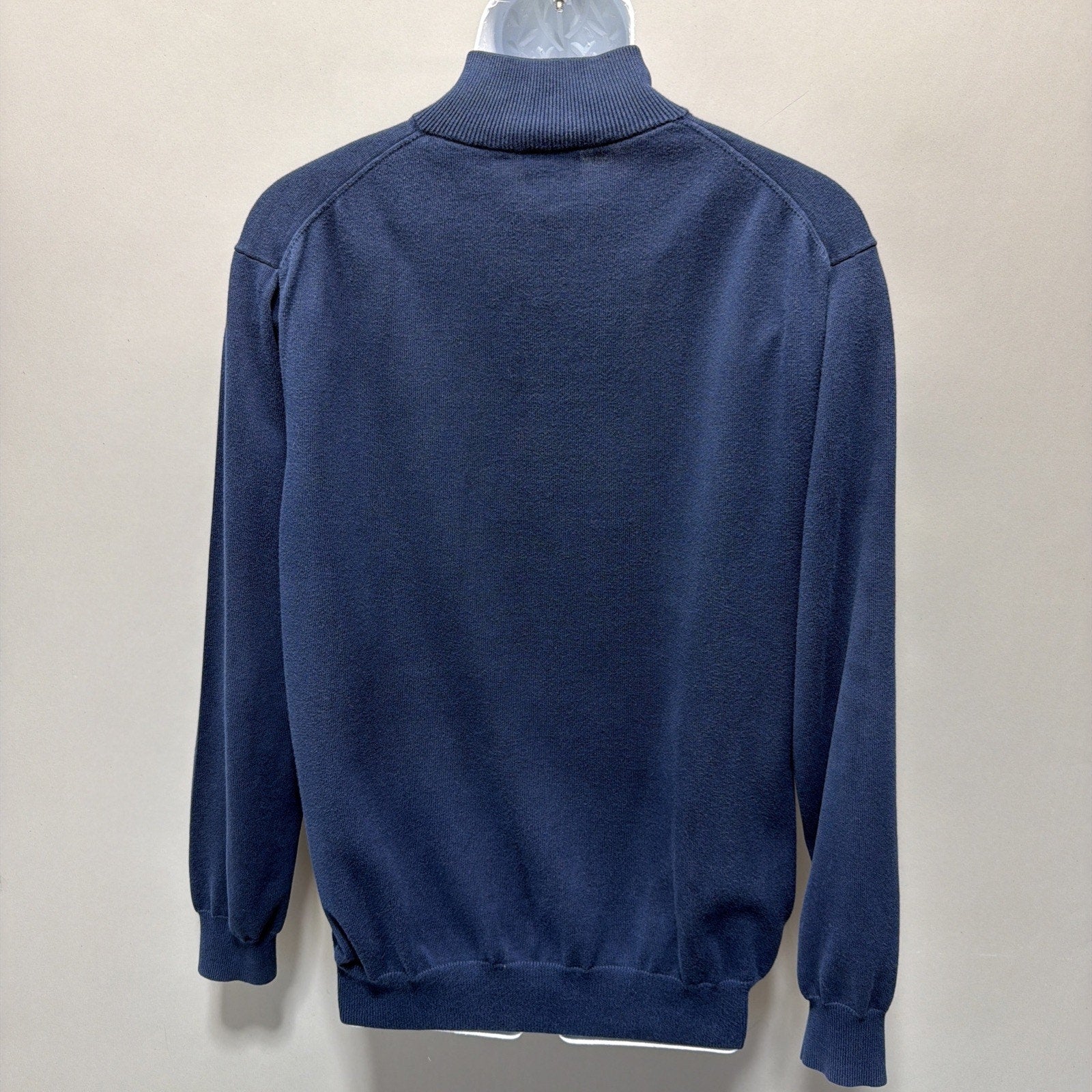 Jos A Bank Signature Collection Sweater Men L blue Pima Cotton 1/4 Zip Pullover