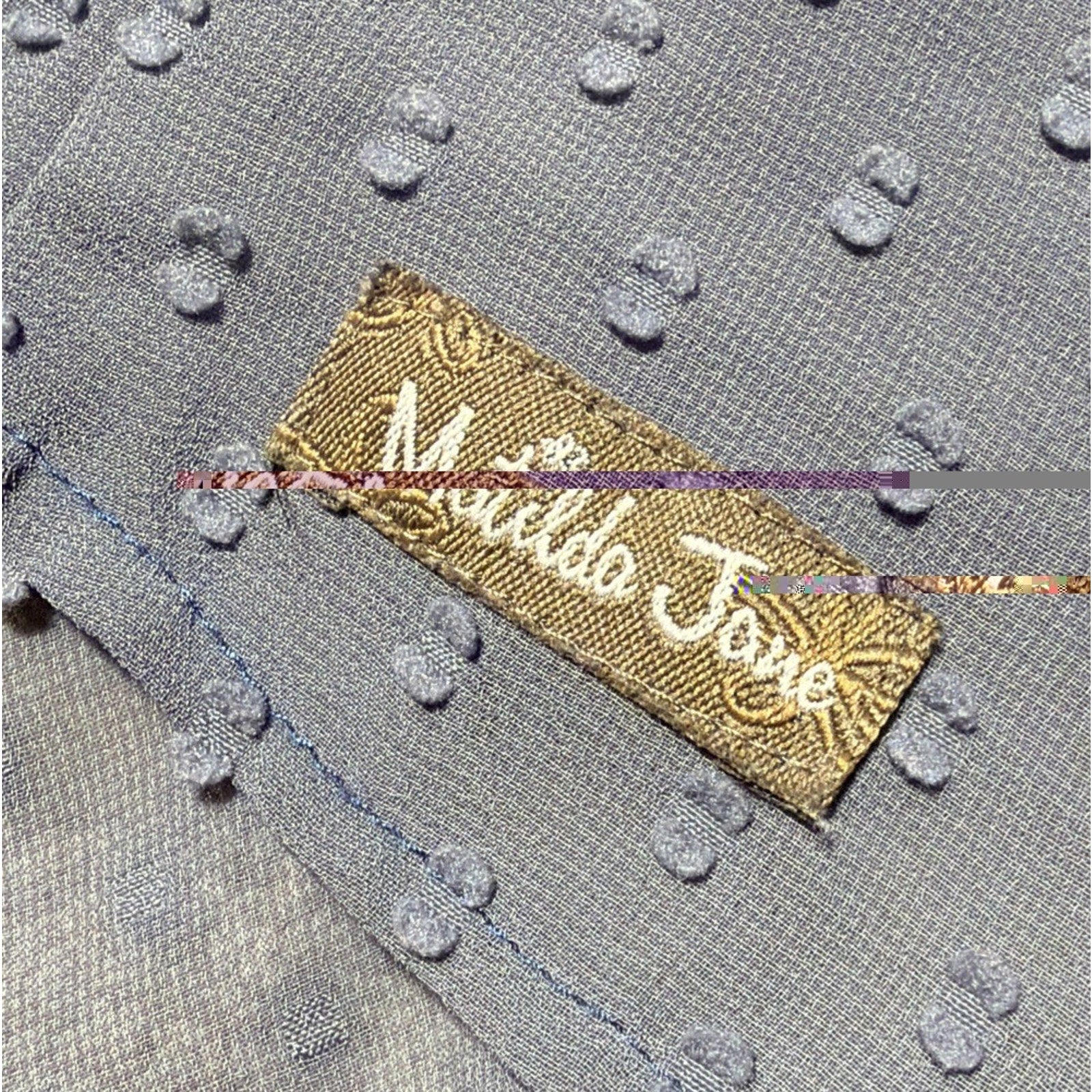 Matilda Jane Blouse Womens XS Blue Swiss Dot Castle Rock Paint by Numbers Top