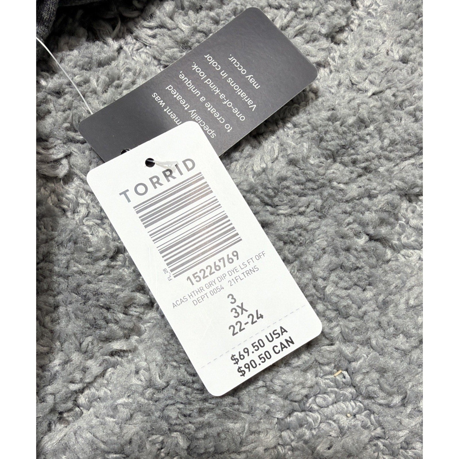 Torrid Skater Dress Drawstring French Terry Heather Grey Dip Dye 3 3X New