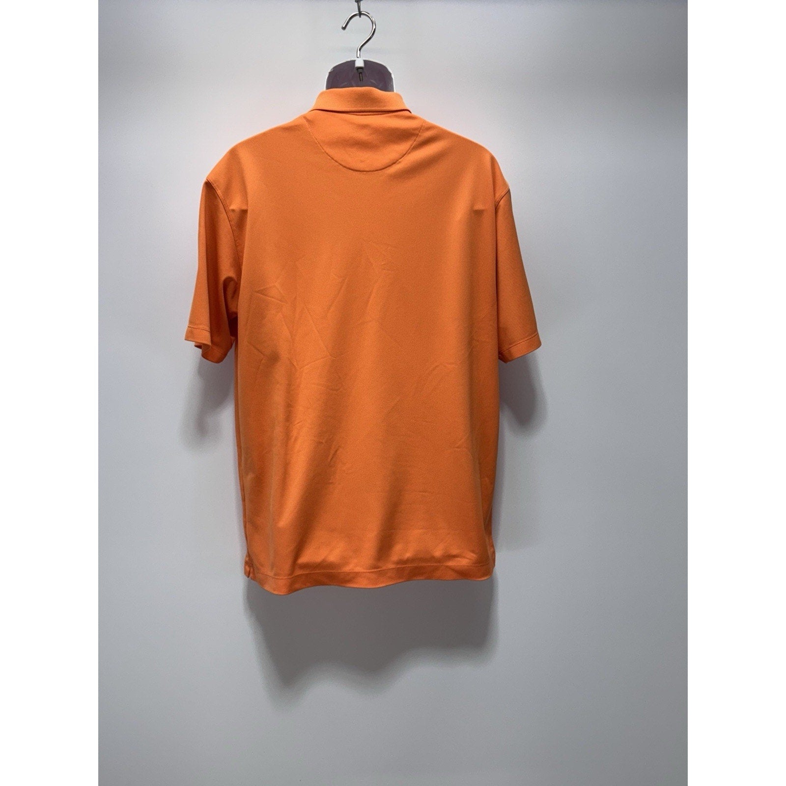 Nike Golf Polo Shirt Mens Large Orange Solid Fit Dry Performance Short Sleeve