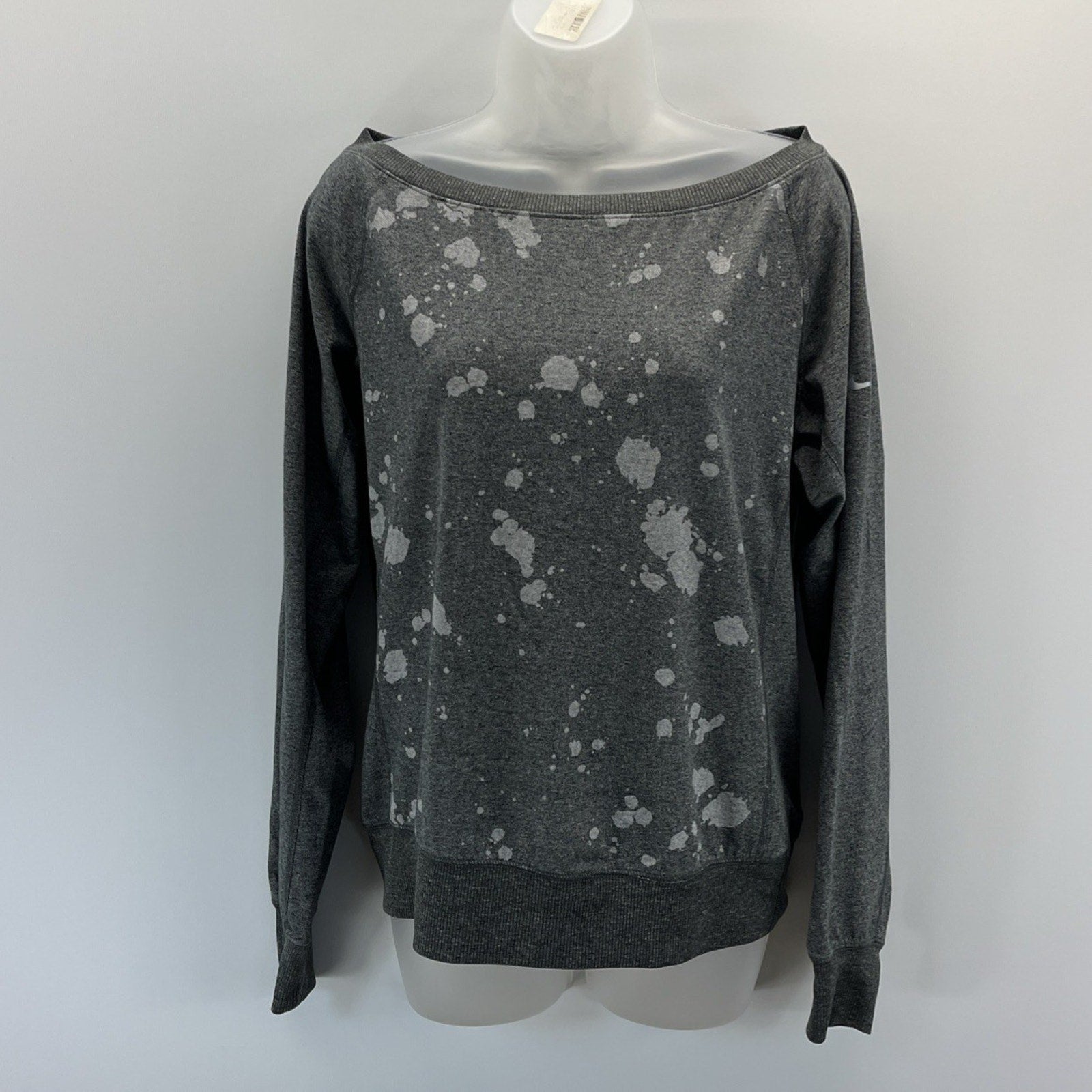 Nike Women's Dri-Fit Off Shoulder Long Sleeve Top Shirt Sz S Small