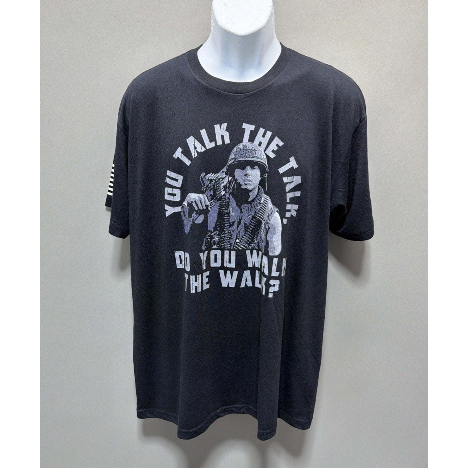Mens Black Grunt Works You Talk The Talk Do You Walk The Walk Shirt XL Made USA