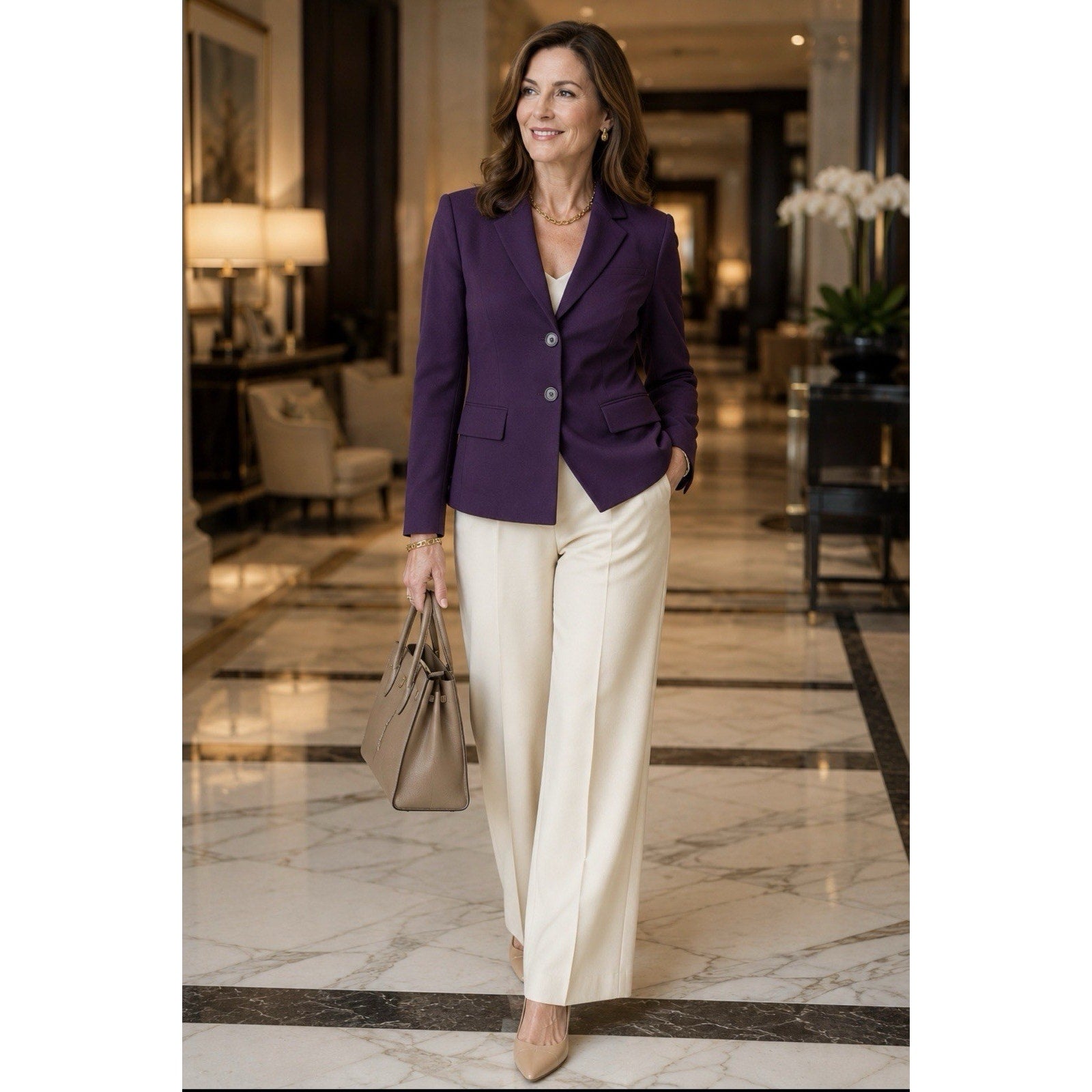 Vintage Sophisticates Petites Size 14P 3 Button Purple Blazer Jacket NWT
