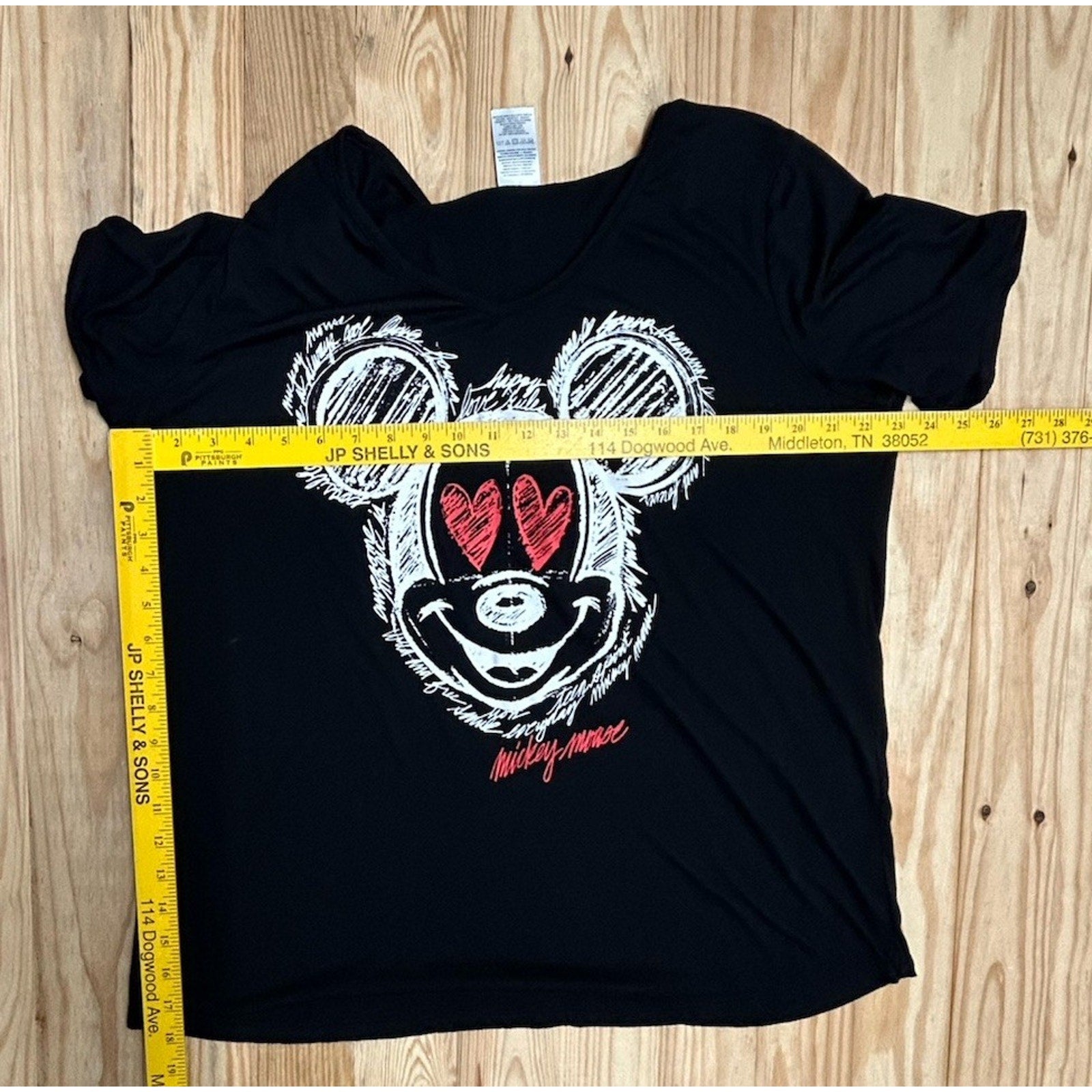 Disney Mickey Mouse Happy Love Rules T Shirt Plus Size Womens Sz. 2XL.