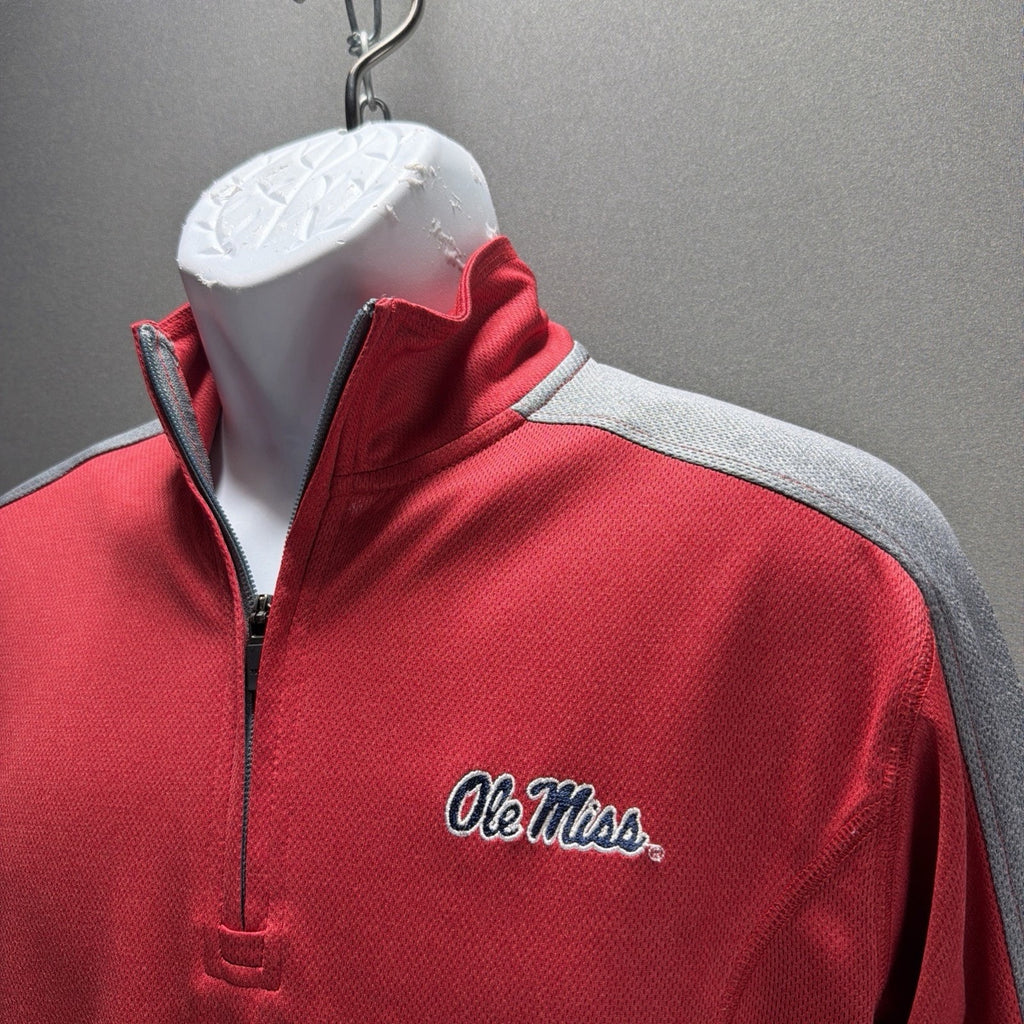 Ole Miss Rebels NCAA Section 101 Majestic Pullover 1/4 Zip Sweatshirt Size S