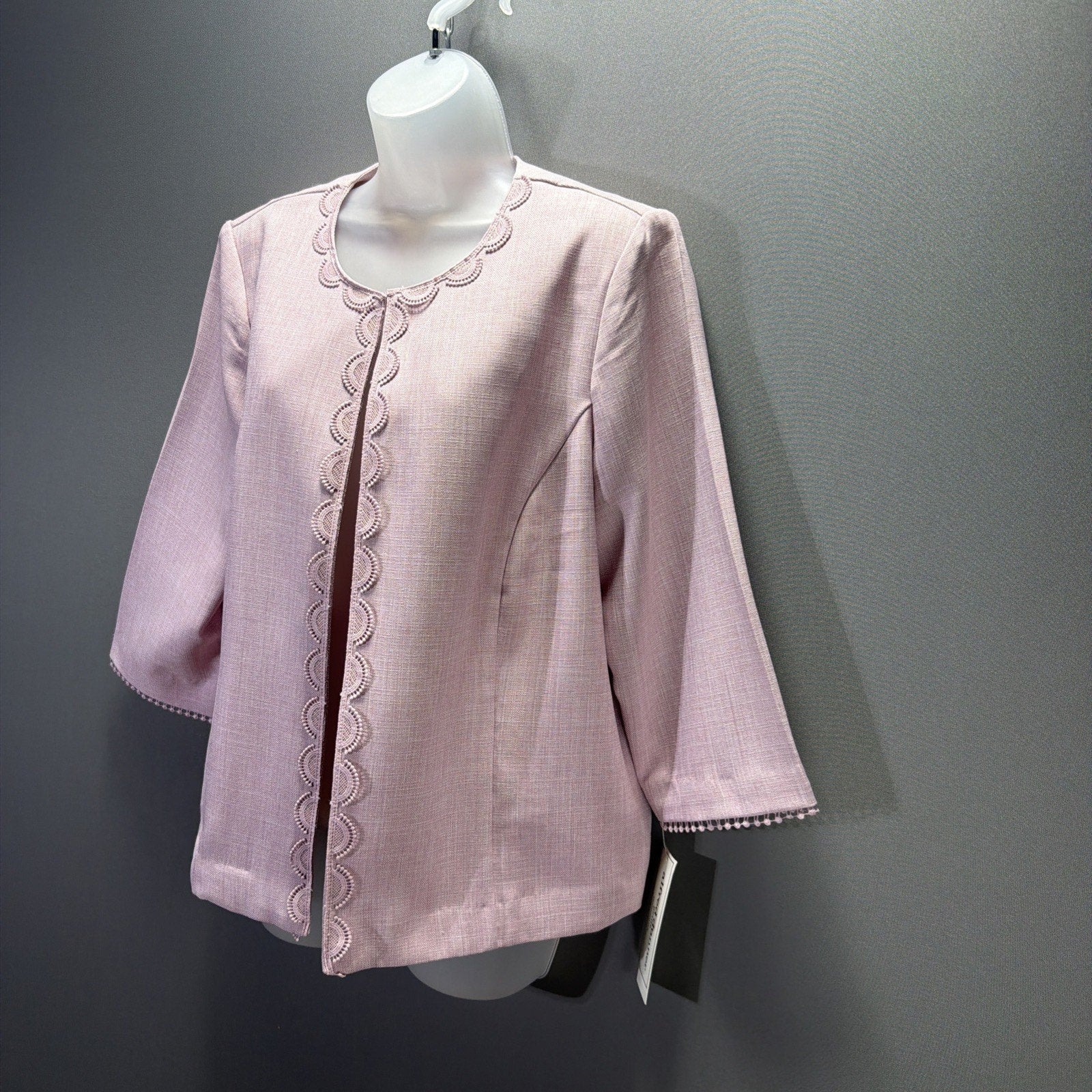 NWT Alfred Dunner Womens 12P Elegant Scroll Embroidered Lightweight Jacket